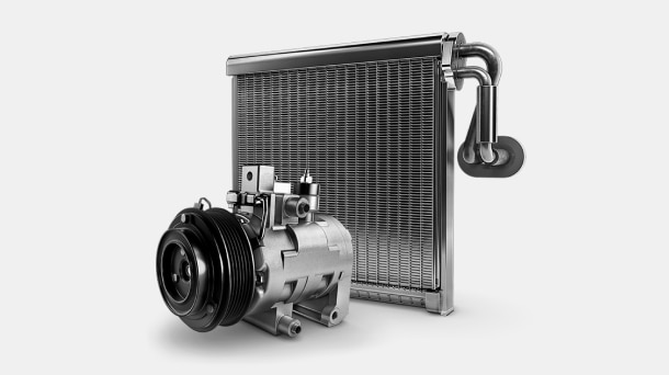 Air compressor and condenser.