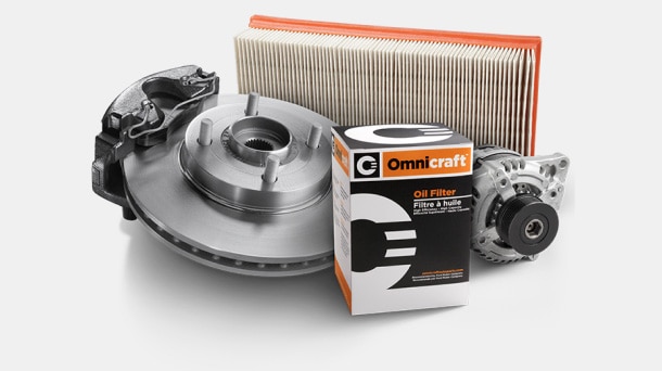 Collage of Omnicraft oil filter parts.