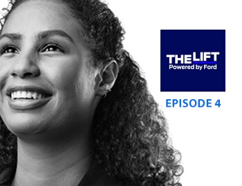 The Lift Powered by Ford Episode 4 with smiling woman.