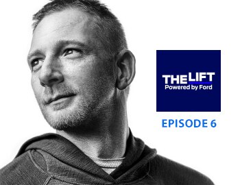The Lift Powered by Ford Episode 6 with man in hoodie.