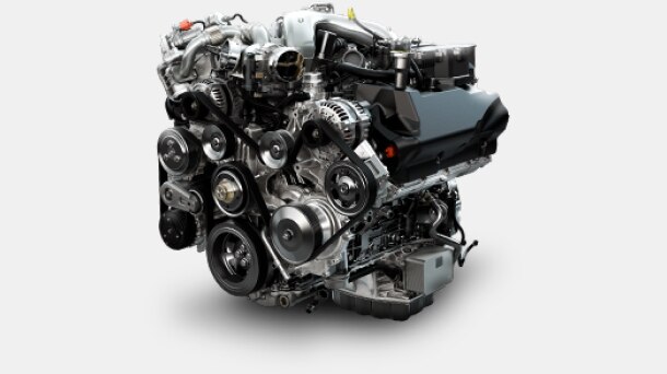 6.7L Power Stroke Diesel engine with glow plugs.