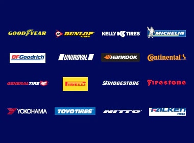 Graphic showing Low Price Tire Guarantee offer and tire brand logos