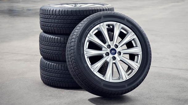 A stack of four tires