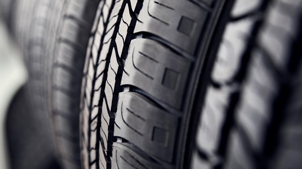 Close up of tire treads