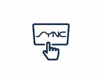 A navy SYNC icon on a white background.