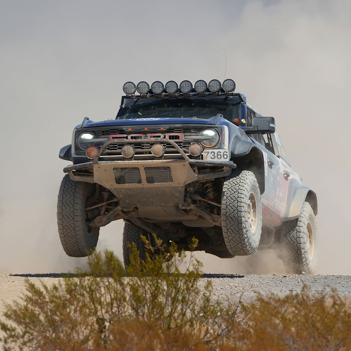 A Bronco Raptor is shown in the Vegas to Reno race.