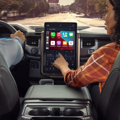 SYNC technology inside an F-150 Lightning.