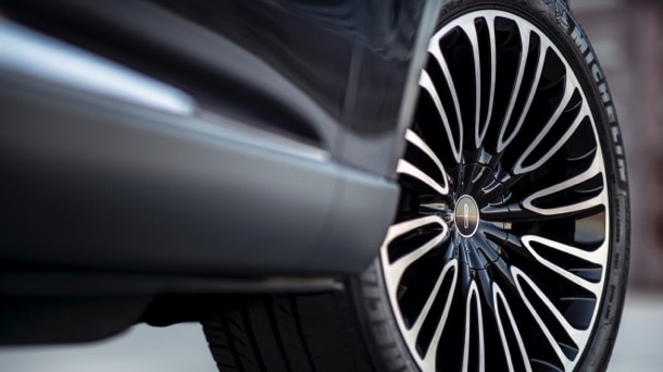 A stylish wheel is shown on a Lincoln® vehicle