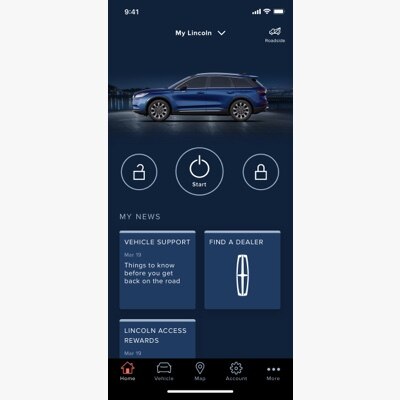 La pantalla de la aplicación Lincoln Way en un smartphone