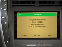 An interactive SYNC® screen is shown