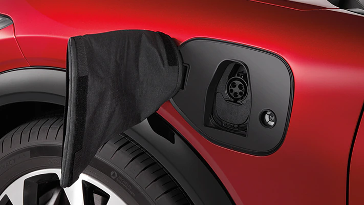 The Mach-E® SUV shows the charge port weather kit accessory.